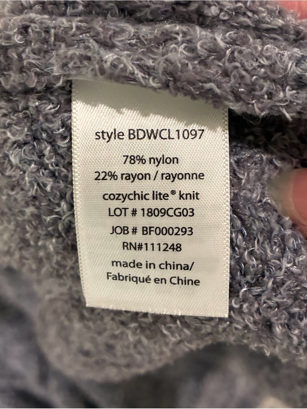 Barefoot Dreams CozyChic Lite Gray Open Front Cardigan Relaxed Fit Women’s L/XL - Picture 4 of 4